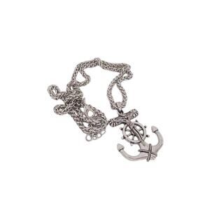 2097 NWOT Anchored in Faith Fashion Jesus Cross Anchor Pendant Necklace MenWomen
